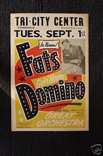 Fats Domino Poster 1964 Tri City Center Kennewick Washi