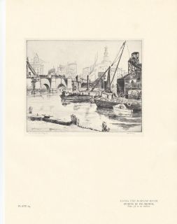 Syd Browne   Along the Harlem River   Vintage Print 1937