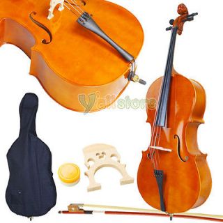 Brand NEW 4/4 Full Size Natural Color wood Cello with Case Bow Rosin