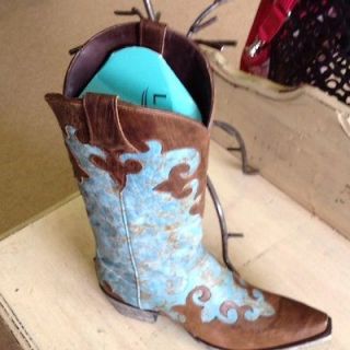 Lane Dawson Brown And Turquoise Western Boots