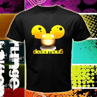 Dj Deadmau5 Head Cheest Logos Men Black T shirt size S XXL