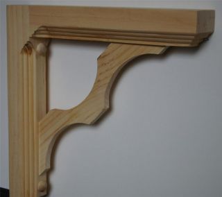 SOLID PINE WOOD WALL SHELF BRACKET NEW DESIGN~UNFINIS​HED