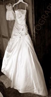 BLUE BY ENZOANI DELAWARE WEDDING DRESS SIZE 12 IN IVORY STUNNING 