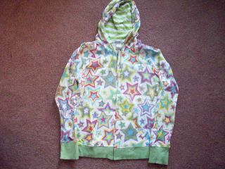   lightweight jacket hoodie by Delias size XL multi color stars white