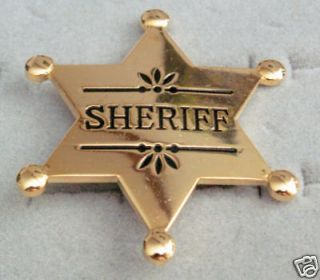 OLD WEST SHERIFF badge 2 3/4 14k gold overlay