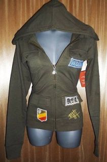 DEREON By Beyonce~Women LARGE Hooded Hoody Jacket Shirt Sweater Olive 