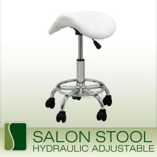 Hydraulic Stool Chair Facial Salon Massage Beauty WHITE Saddle Seat 