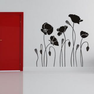 Row of Poppies Poppy Flowers Wall Stickers Wall Art Decal Transfers