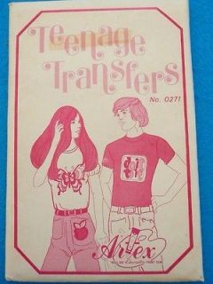 VTG UNUSED ARTEX TRANSFERS 0271 Teenage Hippie 60s 70s Embroidery 