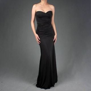 Black Women Designer Evening Formal Gown Maxi Dress M Size