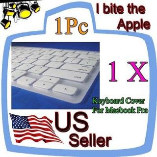 White Keyboard Silicone Soft Cover Skin for Unibody MacBook Pro 13 