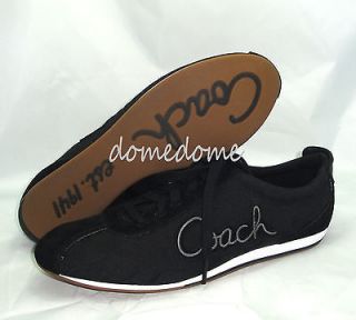 NEW Coach DEVIN Black Signature CC Logo Tennis Shoes Sneakers Flats 11 