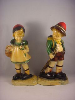 Vintage Hand Painted Devon Ware Fairytale Hansel & Gretel Figurines 