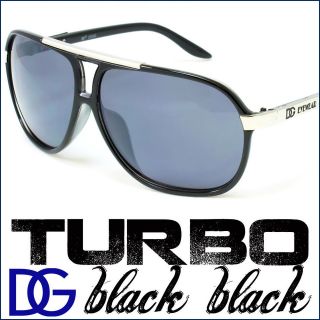 DG Turbo Aviator Mens Sunglasses Black Brown Designer NEW Eyewear 