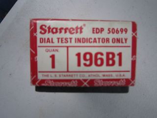 Vintage STARRETT Dial Test Indicator in Original Box #196B 1 + extras