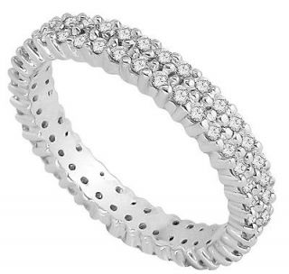   Diamond Jewelry 14Kt White Gold Eternity Anniversary Ring Band