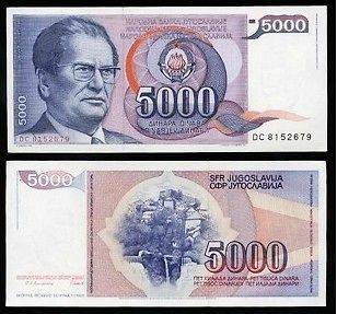 Yugoslavia 5000 dinars World Money banknotes collection z64