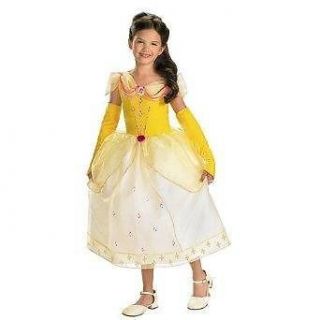 DISNEY PRINCESS BELLE BEAUTY AND THE BEAST YELLOW COSTUME DRESS SIZE 