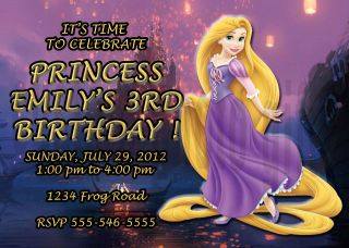 Disney Rapunzel Tangled Personalized Birthday Invitation Digital File 