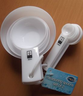 SETS OF PLASTIC MEASURING SPOONS CUPS LIQUID FOOD INGREDIENTS BAKING 