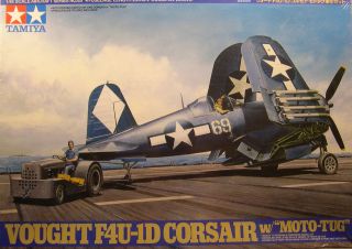 TAMIYA 148 SCALE VOUGHT F4U 1D CORSAIR WITH THE MOTO TUG PLASTIC 