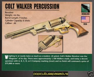 COLT WALKER PERCUSSION Gun Atlas Classic Firearms CARD