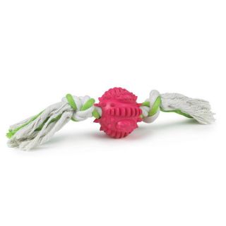 Grriggles Spikey Rubber DOG TOY CHEW DENTAL Ball Rope