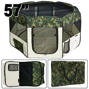   Door Camo Pet Playpen Dog Puppy Soft Exercise Kennel Crate Cage XL