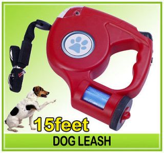 New 15Ft Top Auto Retractable Large Dog Pet Leash Harness Cord w/Led 