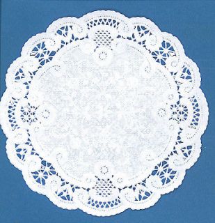 INCH white SMALL ROUND DOILIE DOILY FRENCH LACE ASSORTMENT 