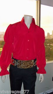 NEW (Elvis Tribute Artist Costume) (Jumpsuit Era) MATTE RED Puffy 