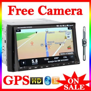 Double Din Car DVD Stereo Digital LCD GPS NAV Radio+Cam