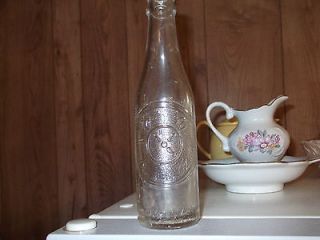 Vintage Dr. Pepper Embossed Glass Pop Soda Bottle 10 2 4 Clock Good 