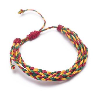 New braided rasta plaited adjustable hippie bracelet marley cotton 