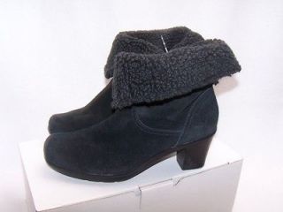 Clarks BLACK Bendables Dream Darling Water Resistant Suede Boots 12W 
