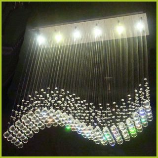   Wave Crystal Pendant Light Rain Drop Chandelier Ceiling Lamp Lighting