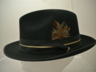 Stetson Fedora   Sovereign Quality   The Gardner   Black Color   Size 