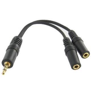   Stereo Audio Jack Male Splitter to Dual 3.5mm Stereo Adapter Female