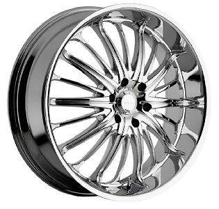 22 inch 22x8.5 Akuza Belle chrome wheels rims 5x114.3