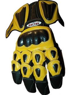 YELLOW Leather Motorbike Motorcycle Gloves 4 DUCATI TRIUMPH BIKERS 