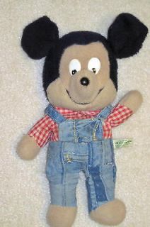 Vintage Knickerbocker Mickey Mouse Plush Toy Doll 13 inches blue 
