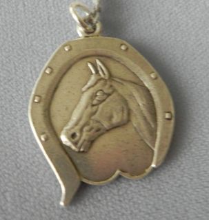 Vintage .900 French Silver Commemorative Horse Watch Fob Medal