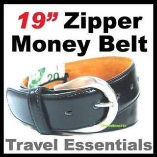 Leather Black Money Belt / Travel Belt   XL 41 45 / 19 Secret 