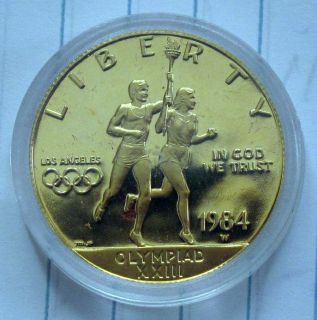 USA GOLD 10 DOLLARS COIN 1/2 EAGLE 1984 OYMPICS PROOF WEST POINT