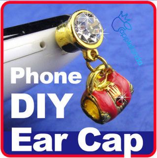 U395 cute handbag 3.5mm Earphone Ear Cap Dock Dust Plug For iPhone 4