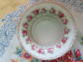 Small Nut Dish With Gold Trim and Roses From Austria