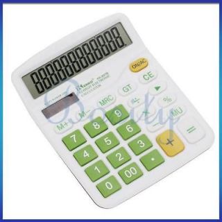 12 Digits Calculator Desktop Electronic Calculator Big Display Green 