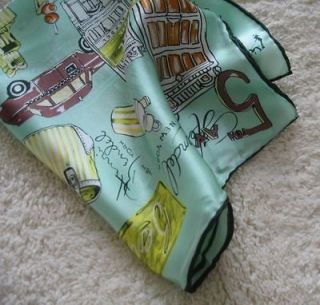 NEW Green City Space 100%Silk Square Scarf 21