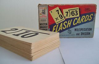   80 ~ Vintage 1950s Milton Bradley FLASH CARDS ~ MB MATH w/ Orig. Box