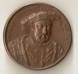 HENRY VIII, DASSIER, England, 1731, Bronze, 41 mm, very fine condition